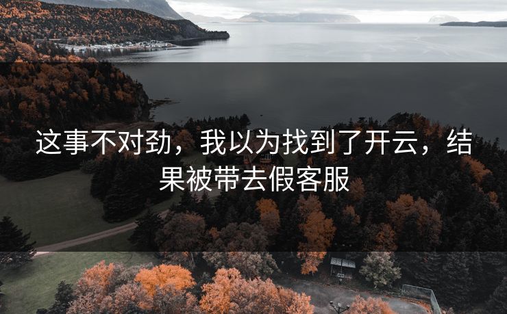 这事不对劲,我以为找到了开云,结果被带去假客服 这事不对劲,我以为找到了开云,结果被带去假客服